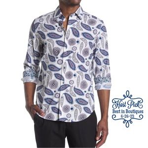 ROBERT GRAHAM Shirt Pinehill Paisley Long Sleeve Flip Cuff Dress Shirt